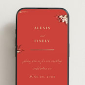 "Happiness" - Wedding Website in Cherry by Shannon Chen of Four Wet Feet Studio - Mobile Layout