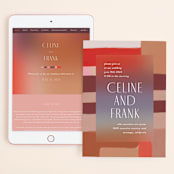 "Retro Grid" - Wedding Website in Sunset by Simona Camp - Match Your Stationery