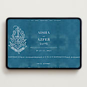 "Kantha Quilt" - Wedding Website in Indigo by Nazia Hyder - Desktop Design
