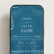 "Kantha Quilt" - Wedding Website in Indigo by Nazia Hyder - Mobile Layout