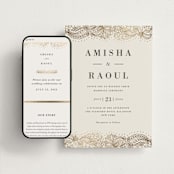 "Elegant Henna" - Wedding Website in Champagne by Oma N. Ramkhelawan - Match Your Stationery