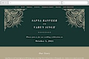"Engraved Paisley" - Wedding Website in Cardamom by Oma N. Ramkhelawan - Desktop Design
