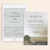 "Roman Landscape" - Wedding Website in Moss by Olivia Kanaley Inman - Match Your Stationery