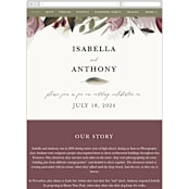 "Roses & Greenery" - Wedding Website in Aubergine by Susan Moyal - Mobile Layout
