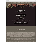 "Sunset Florals" - Wedding Website in Copper by Susan Moyal - Mobile Layout