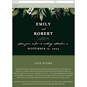 "Forest Finds" - Wedding Website in Emerald by Susan Moyal - Mobile Layout