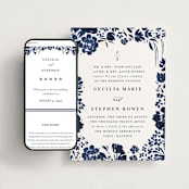 "brushstrokes in bloom" - Wedding Website in Indigo by Angela Marzuki - Match Your Stationery