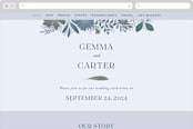 "Flourish" - Wedding Website in Bluemoon by Jen Owens - Desktop Design