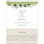 "Greenery Banner" - Wedding Website in Navy by Susan Moyal - Mobile Layout