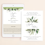 "Greenery Banner" - Wedding Website in Navy by Susan Moyal - Match Your Stationery