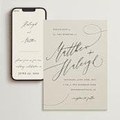 "Tilted Script" - Wedding Website in Ivory by Hannah Williams - Match Your Stationery