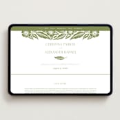 "Printed Floral" - Wedding Website in Pistachio by Katharine Watson - Desktop Design