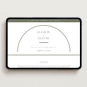 "Classic Arch" - Wedding Website in Moss by Corinne Malesic - Desktop Design