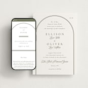 "Classic Arch" - Wedding Website in Moss by Corinne Malesic - Match Your Stationery