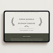 "leafy wreath" - Wedding Website in Cotton by Kate Ahn - Desktop Design