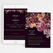 "Fall Floral" - Wedding Website in Mauve by Alethea and Ruth - Match Your Stationery