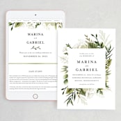 "Enchanted Greenery" - Wedding Website in Frost by Susan Moyal - Match Your Stationery