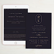"Monogram a la Mode" - Wedding Website in Midnight by Hooray Creative - Match Your Stationery