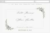 "Green Wreath" - Wedding Website in Champagne by Lori Wemple - Desktop Design