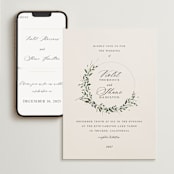 "Green Wreath" - Wedding Website in Champagne by Lori Wemple - Match Your Stationery