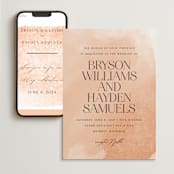 "Swept" - Wedding Website in Blush by Snow and Ivy - Match Your Stationery