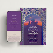 "Whole New World from Disney's Aladdin" - Wedding Website in Aubergine by Creo Study - Match Your Stationery