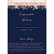 "Wildflower Crest" - Wedding Website in Navy by Alethea and Ruth - Guest Management