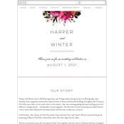 "Peeking Florals" - Wedding Website in Fuchsia by Lori Wemple - Guest Management