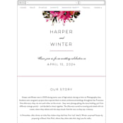 "Peeking Florals" - Wedding Website in Fuchsia by Lori Wemple - Mobile Layout