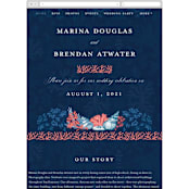 "Deep Blue" - Wedding Website in Deep Blue by Paper Sun Studio - Mobile Layout