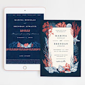 "Deep Blue" - Wedding Website in Deep Blue by Paper Sun Studio - Match Your Stationery