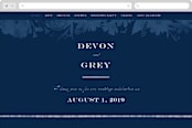 "Floral screenprint" - Wedding Website in Navy by Jennifer Wick - Desktop Design
