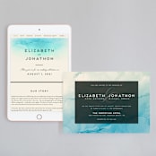 "Ombio" - Wedding Website in Aqua by GeekInk Design - Match Your Stationery