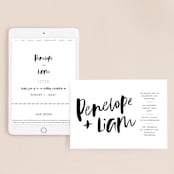 "Love Actually" - Wedding Website in Onyx by Design Lotus - Match Your Stationery