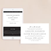 "At Last" - Wedding Website in Onyx by Lauren Chism - Match Your Stationery