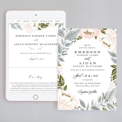 "Peony Floral Frame" - Wedding Website in Cornflower by Alethea and Ruth - Match Your Stationery