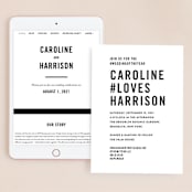 "Open Bar" - Wedding Website in Tuxedo by Jennifer Lew - Match Your Stationery