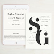 "Modern Initials" - Wedding Website in Buttercream by Lori Wemple - Match Your Stationery