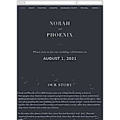 "Amazed" - Wedding Website in Obsidian by Design Lotus - Mobile Layout
