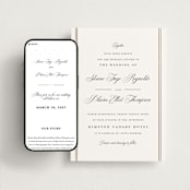"Scripted Striped" - Wedding Website in Silk by Carolyn MacLaren - Match Your Stationery