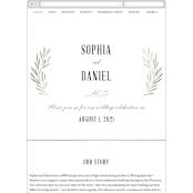 "Gilded Leaves" - Wedding Website in Classic White by Kelly Schmidt - Guest Management
