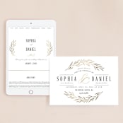 "Gilded Leaves" - Wedding Website in Classic White by Kelly Schmidt - Match Your Stationery