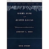 "Frosty chic" - Wedding Website in Peacock by Creo Study - Guest Management
