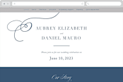 "Modern Monogram" - Wedding Website in Indigo by Jennifer Postorino - Desktop Design