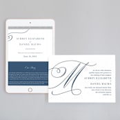"Modern Monogram" - Wedding Website in Indigo by Jennifer Postorino - Match Your Stationery