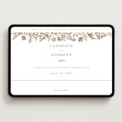 "Morning Fields" - Wedding Website in Matte Gold by Amy Kross - Desktop Design