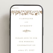 "Morning Fields" - Wedding Website in Matte Gold by Amy Kross - Mobile Layout