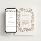 "Morning Fields" - Wedding Website in Matte Gold by Amy Kross - Match Your Stationery