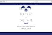 "Topkapi" - Wedding Website in Cobalt by Nazia Hyder - Desktop Design