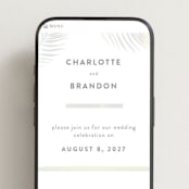 "Palm Vibes" - Wedding Website in Porcelain by Pixel and Hank - Mobile Layout